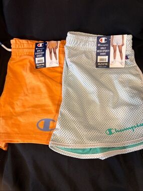 Champion Girls' Orange Everyday Short & Light Gray Mesh Sporty Short